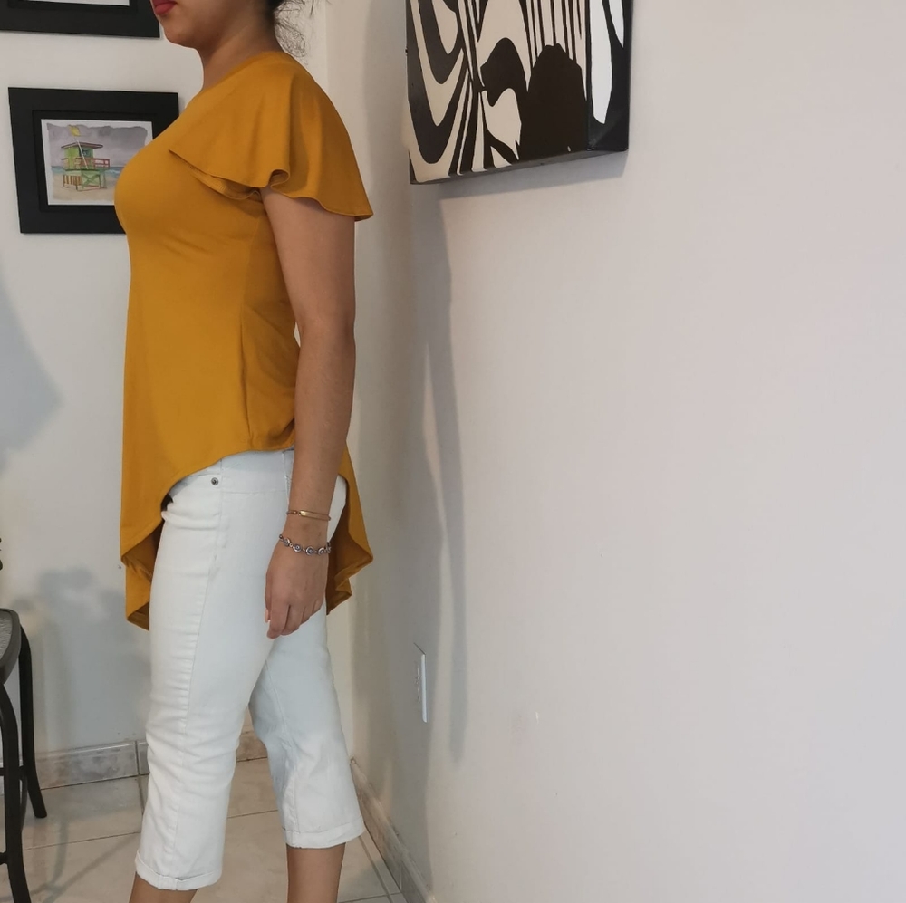 Steps NY T-Shirt Mustard Yellow Sz S - Picture 5 of 8